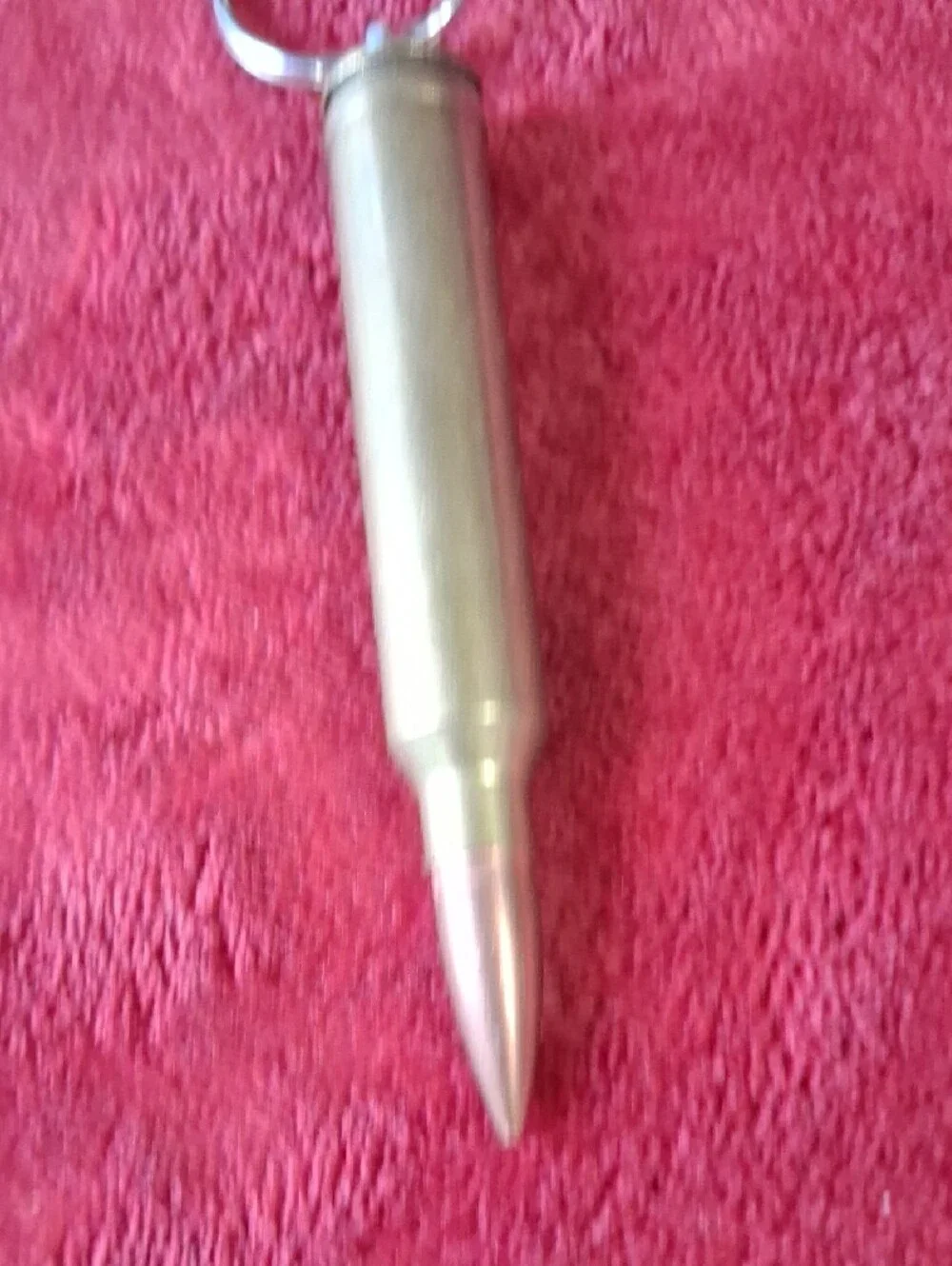 Brass Bullet Keychain with Silver Ring